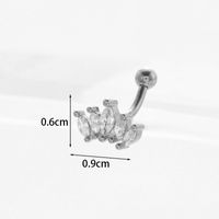 Ear Cartilage Rings & Studs Lady Flower 316 Stainless Steel  Copper Inlaid Zircon sku image 12