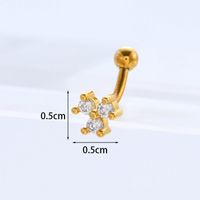 Ear Cartilage Rings & Studs Lady Flower 316 Stainless Steel  Copper Inlaid Zircon sku image 9