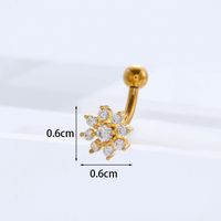 Ear Cartilage Rings & Studs Lady Flower 316 Stainless Steel  Copper Inlaid Zircon sku image 14