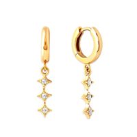 1 Pair Ig Style Simple Style Star Inlay Copper Zircon Drop Earrings sku image 1