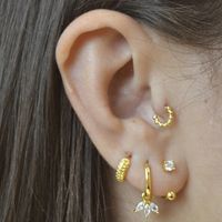 1 Pair Simple Style Shiny Shamrock Inlay Copper Zircon Drop Earrings main image 3