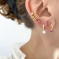 1 Pair Simple Style Shiny Shamrock Inlay Copper Zircon Drop Earrings main image 4