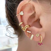 1 Pair Simple Style Shiny Shamrock Inlay Copper Zircon Drop Earrings main image 5