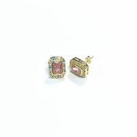 1 Pair Simple Style Rectangle Inlay Copper Zircon Ear Studs main image 5