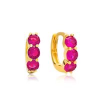 1 Pair Ig Style Simple Style Round Plating Inlay Copper Zircon 18k Gold Plated Earrings main image 6