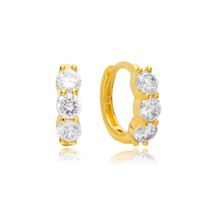 1 Pair Ig Style Simple Style Round Plating Inlay Copper Zircon 18k Gold Plated Earrings sku image 1