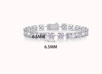 Elegant Sweet Geometric Solid Color Sterling Silver Gra Plating Inlay Moissanite Bracelets main image 2
