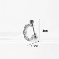 Ear Cartilage Rings & Studs Fashion U Shape 316 Stainless Steel  Copper Inlaid Zircon sku image 1