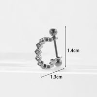 Ear Cartilage Rings & Studs Fashion U Shape 316 Stainless Steel  Copper Inlaid Zircon sku image 3