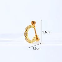 Ear Cartilage Rings & Studs Fashion U Shape 316 Stainless Steel  Copper Inlaid Zircon sku image 2