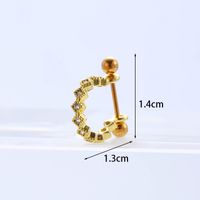 Ear Cartilage Rings & Studs Fashion U Shape 316 Stainless Steel  Copper Inlaid Zircon sku image 5