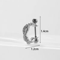 Ear Cartilage Rings & Studs Fashion U Shape 316 Stainless Steel  Copper Inlaid Zircon sku image 4