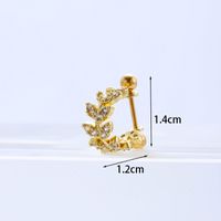 Ear Cartilage Rings & Studs Fashion U Shape 316 Stainless Steel  Copper Inlaid Zircon sku image 9