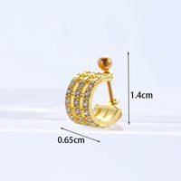 Ear Cartilage Rings & Studs Fashion U Shape 316 Stainless Steel  Copper Inlaid Zircon sku image 10
