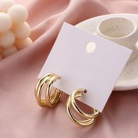 1 Pair Elegant Luxurious Solid Color Plating Alloy Gold Plated Silver Plated Earrings main image 1