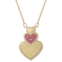 Casual Hip-hop Heart Shape Copper 18k Gold Plated Zircon Pendant Necklace In Bulk sku image 3