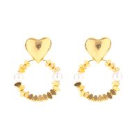 1 Pair Elegant Classic Style Streetwear Geometric Heart Shape Copper Drop Earrings main image 5