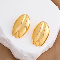 1 Pair Lady Leaf Flower Plating Copper Ear Studs main image 4