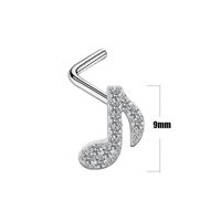 Casual Notes Stainless Steel Alloy Copper Plating Inlay Zircon White Gold Plated Gold Plated Nose Studs main image 3
