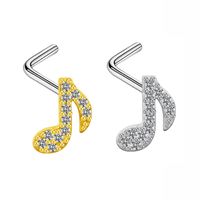 Casual Notes Stainless Steel Alloy Copper Plating Inlay Zircon White Gold Plated Gold Plated Nose Studs main image 4
