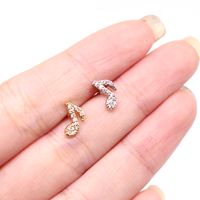 Casual Notes Stainless Steel Alloy Copper Plating Inlay Zircon White Gold Plated Gold Plated Nose Studs main image 9