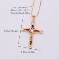 Elegant Simple Style Cross Copper 18k Gold Plated Zircon Pendant Necklace In Bulk main image 2