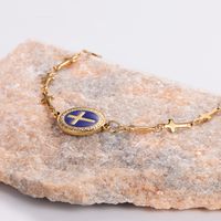 Elegant Streetwear Cross 304 Stainless Steel 18K Gold Plated Bracelets In Bulk main image 6