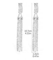 1 Pair Elegant Shiny Geometric Inlay Alloy Rhinestones Silver Plated Drop Earrings main image 2