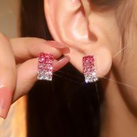 1 Pair Elegant Luxurious Geometric Plating Inlay Alloy Rhinestones Ear Studs main image 2