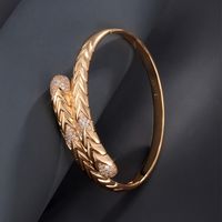 Retro Xuping Snake Alloy Inlay Artificial Gemstones 18k Gold Plated Women's Bangle main image 4