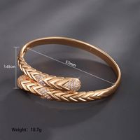 Retro Xuping Snake Alloy Inlay Artificial Gemstones 18k Gold Plated Women's Bangle main image 2