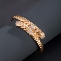 Retro Xuping Snake Alloy Inlay Artificial Gemstones 18k Gold Plated Women's Bangle main image 3