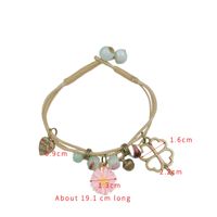 Casual Simple Style Four Leaf Clover Butterfly Daisy Baroque Pearls Ceramics Beaded Plating Braid White Gold Plated Women's Bracelets sku image 4