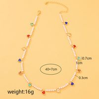Sweet Heart Shape Alloy Beaded Inlay Artificial Crystal Women's Necklace main image 3