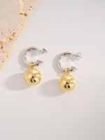 1 Pair Simple Style Round Copper Drop Earrings sku image 1