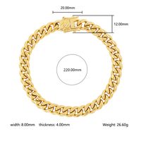 Hip-hop Streetwear Geometric Stainless Steel Plating Inlay Zircon 18k Gold Plated Unisex Bracelets sku image 3