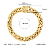 Hip-hop Streetwear Geometric Stainless Steel Plating Inlay Zircon 18k Gold Plated Unisex Bracelets sku image 5