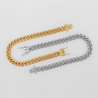 Hip-hop Streetwear Geometric Stainless Steel Plating Inlay Zircon 18k Gold Plated Unisex Bracelets main image 8