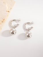 1 Pair Simple Style Round Copper Drop Earrings sku image 2