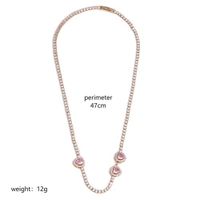 Ig Style Vintage Style Heart Shape Flower Copper 18k Gold Plated Zircon Necklace In Bulk main image 2