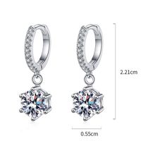 1 Pair Glam Classic Style Shiny Geometric Inlay Sterling Silver Zircon White Gold Plated Drop Earrings main image 2