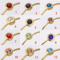 Stainless Steel 18K Gold Plated Cute Pastoral Plating Inlay Geometric Rhinestones Rings main image 4