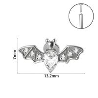 Casual Simple Style Animal Insect Stainless Steel Plating Inlay Artificial Gemstones Zircon Lip Stud Ear Studs sku image 10