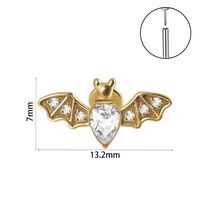 Casual Simple Style Animal Insect Stainless Steel Plating Inlay Artificial Gemstones Zircon Lip Stud Ear Studs sku image 12