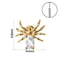 Casual Simple Style Animal Insect Stainless Steel Plating Inlay Artificial Gemstones Zircon Lip Stud Ear Studs sku image 9