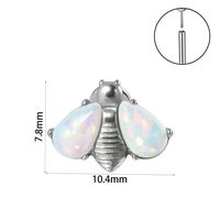 Casual Simple Style Animal Insect Stainless Steel Plating Inlay Artificial Gemstones Zircon Lip Stud Ear Studs sku image 13