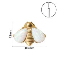 Casual Simple Style Animal Insect Stainless Steel Plating Inlay Artificial Gemstones Zircon Lip Stud Ear Studs sku image 15
