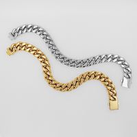 Hip-hop Streetwear Geometric Stainless Steel Plating 18k Gold Plated Unisex Bracelets main image 1