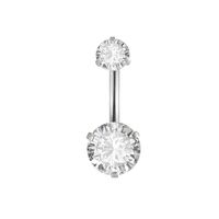 Simple Style Shiny Round Stainless Steel Inlay Zircon Belly Ring main image 9