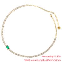 Lässig Elegant Glänzend Geometrisch Kupfer 18 Karat Vergoldet Zirkon Ringe Ohrringe Halskette In Masse sku image 15